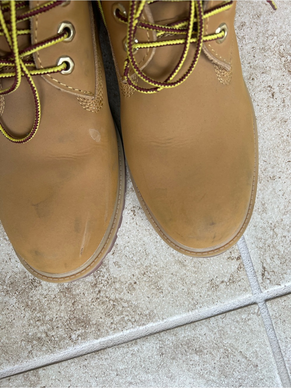 Timberland Wheat Tan Work Boots with Black Collar - Picture 3 of 9